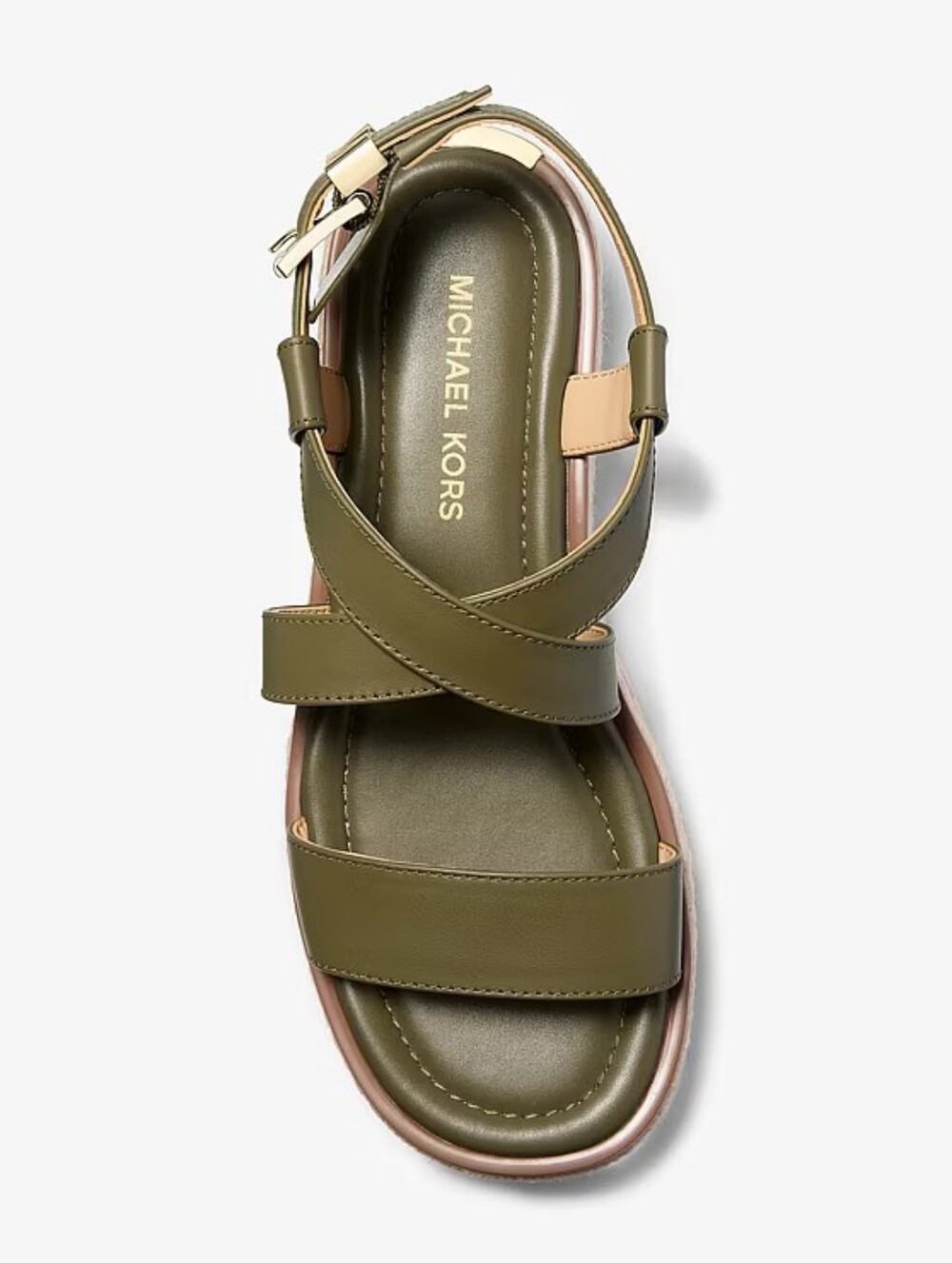 New In Box Michael Kors Lynn Leather Platform Espadrille Sandal Sz 8.5 - Picture 3 of 10
